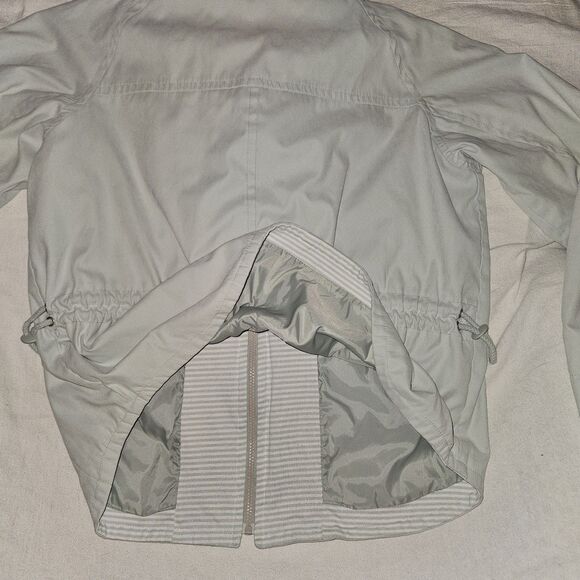 Mulberry Street XL Women’s Blue Hooded Anorak Jacket Drawstring Waist Stripes - Picture 8 of 11